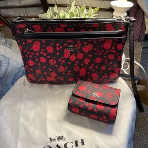 Coach Midnight Ruby Floral Crossbody Bag, pouch and wallet
